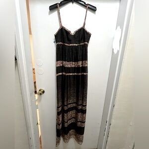 100% Silk “Walter” Floral Empire Waist Maxi Dress w/ Side Slits, Women’s 6